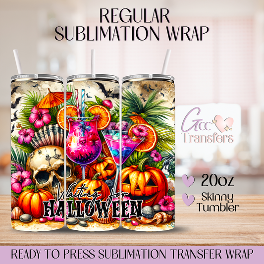 Drinks Summer Waiting for Halloween - 20oz Regular Sublimation Wrap