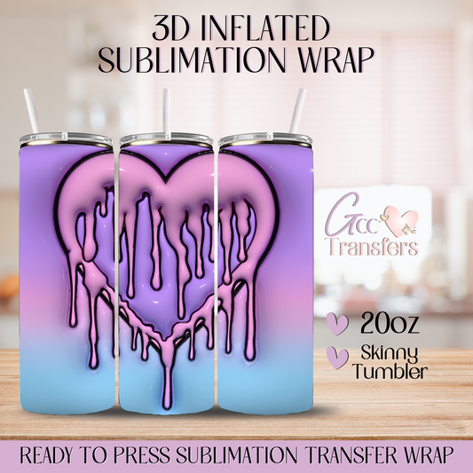 Dripping Heart- 20oz 3D Inflated Sublimation Wrap