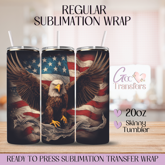 Eagle American Flag - 20oz Regular Sublimation Wrap
