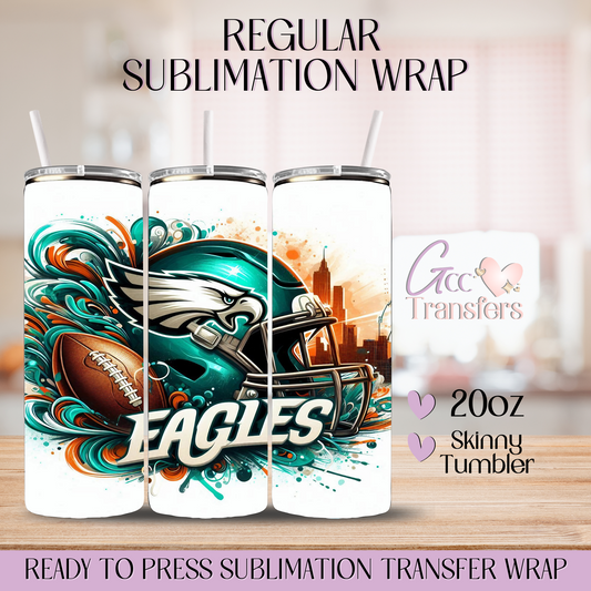 Helmet Eagles Football Team - 20oz Regular Sublimation Wrap