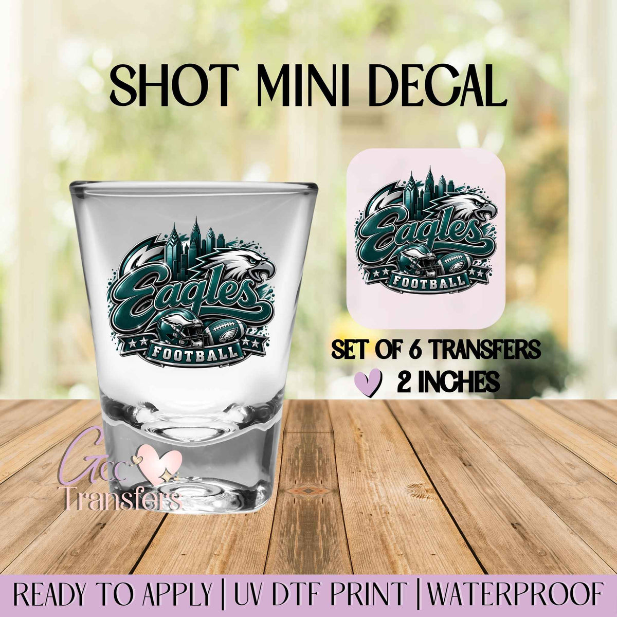 Eagles Football Ball - Set of 6 (Shot UV Decals)