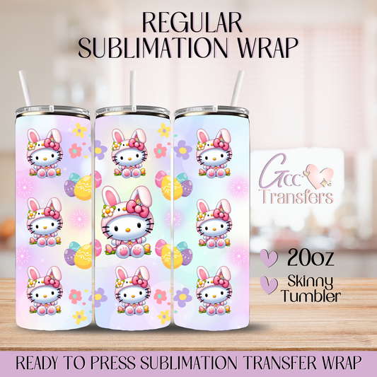 Easter Bunny Kitty Pink - 20oz Regular Sublimation Wrap