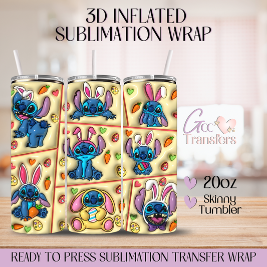Yellow Easter Cartoon - 20oz 3D Inflated Sublimation Wrap