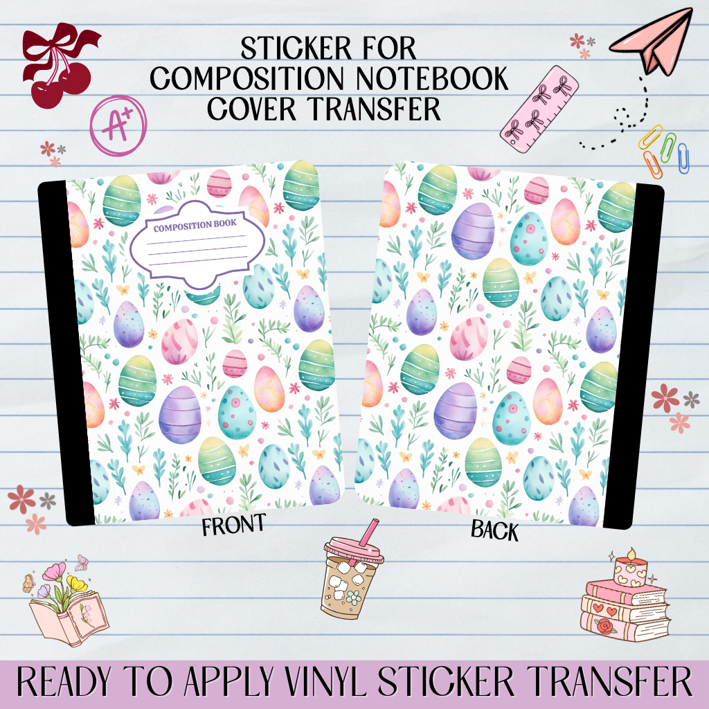 Easter Eggs Floral - Sticker for Notebook Cover