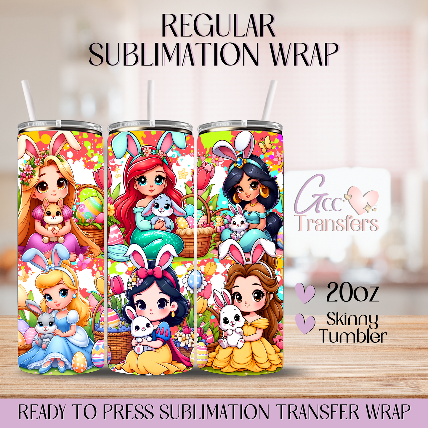 Easter Princesses - 20oz Regular Sublimation Wrap