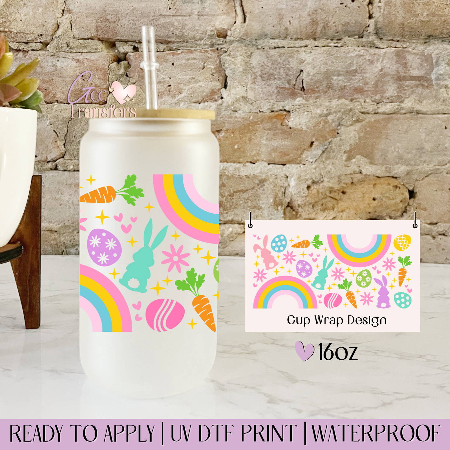 Easter Rainbow - 16oz UV DTF WRAP