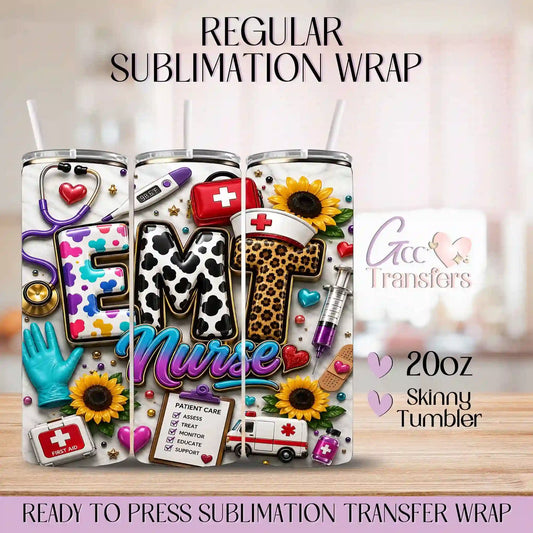 EMT Nurse Leopard - 20oz Regular Sublimation Wrap