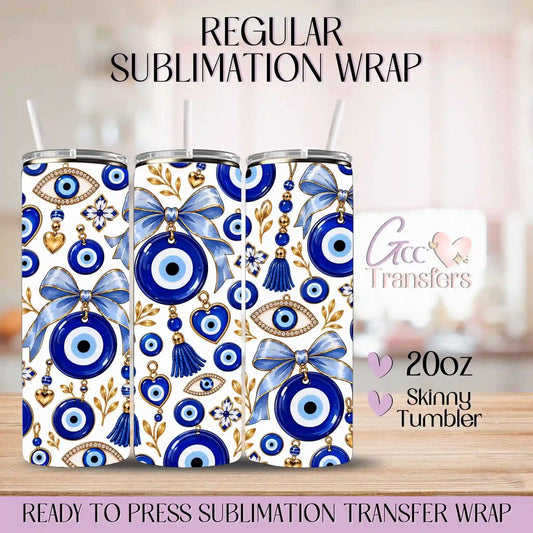 Blue Evil Eye Charm - 20oz Regular Sublimation Wrap