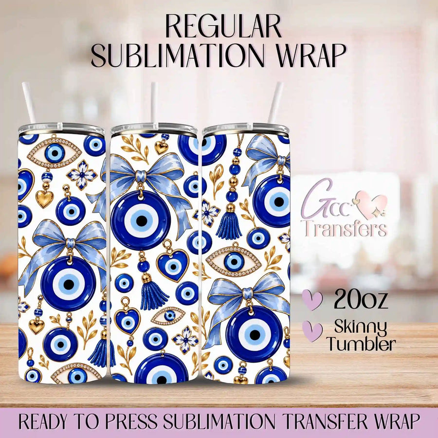 Blue Evil Eye Charm - 20oz Regular Sublimation Wrap