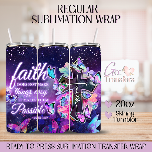 Faith Bible Verse Purple - 20oz Regular Sublimation Wrap
