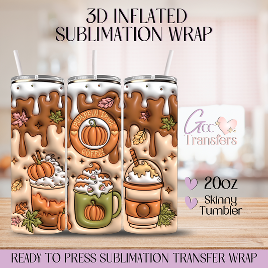 Fall Pumpkin Spice Coffee - 20oz 3D Inflated Sublimation Wrap