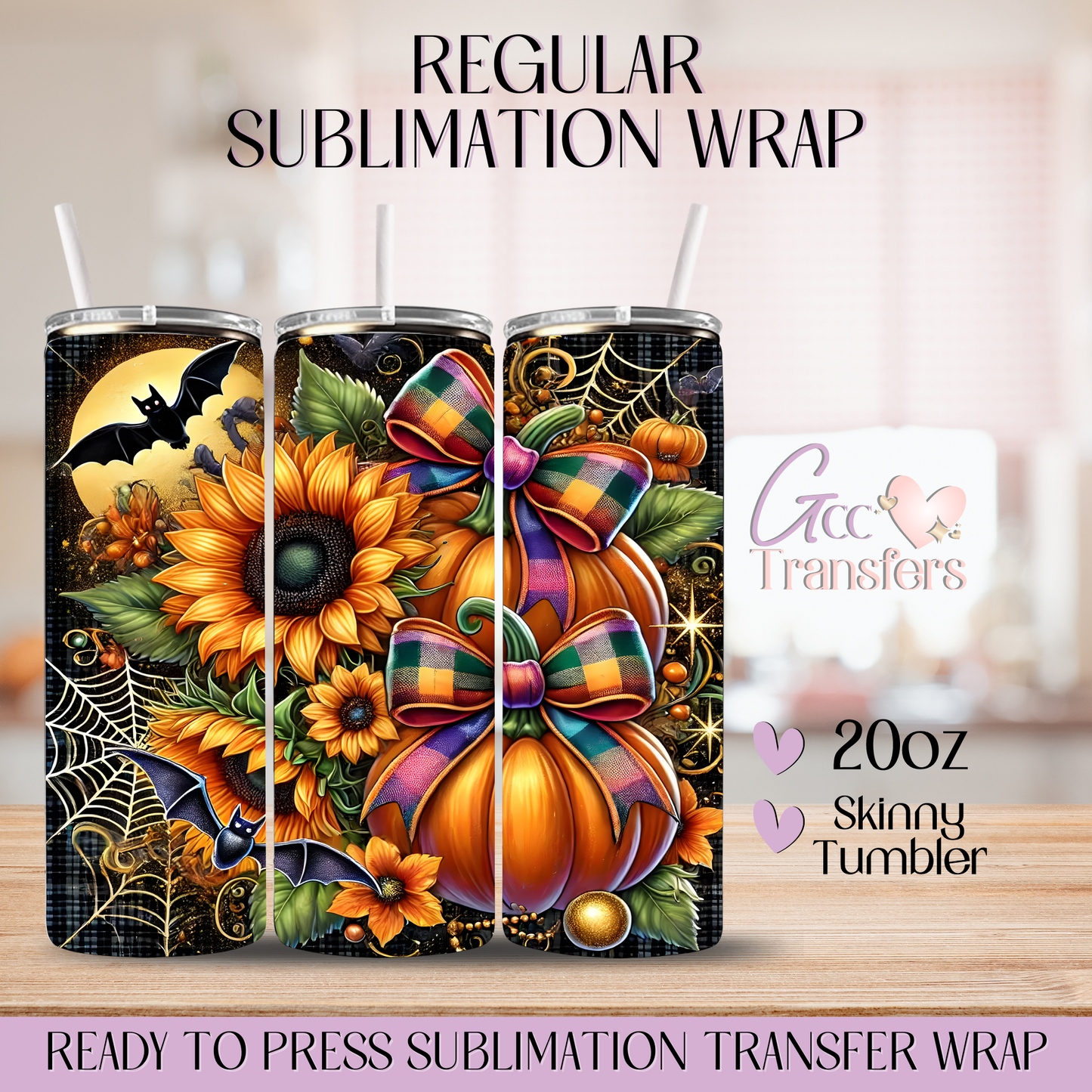 Fall Pumpkin Sunflowers - 20oz Regular Sublimation Wrap