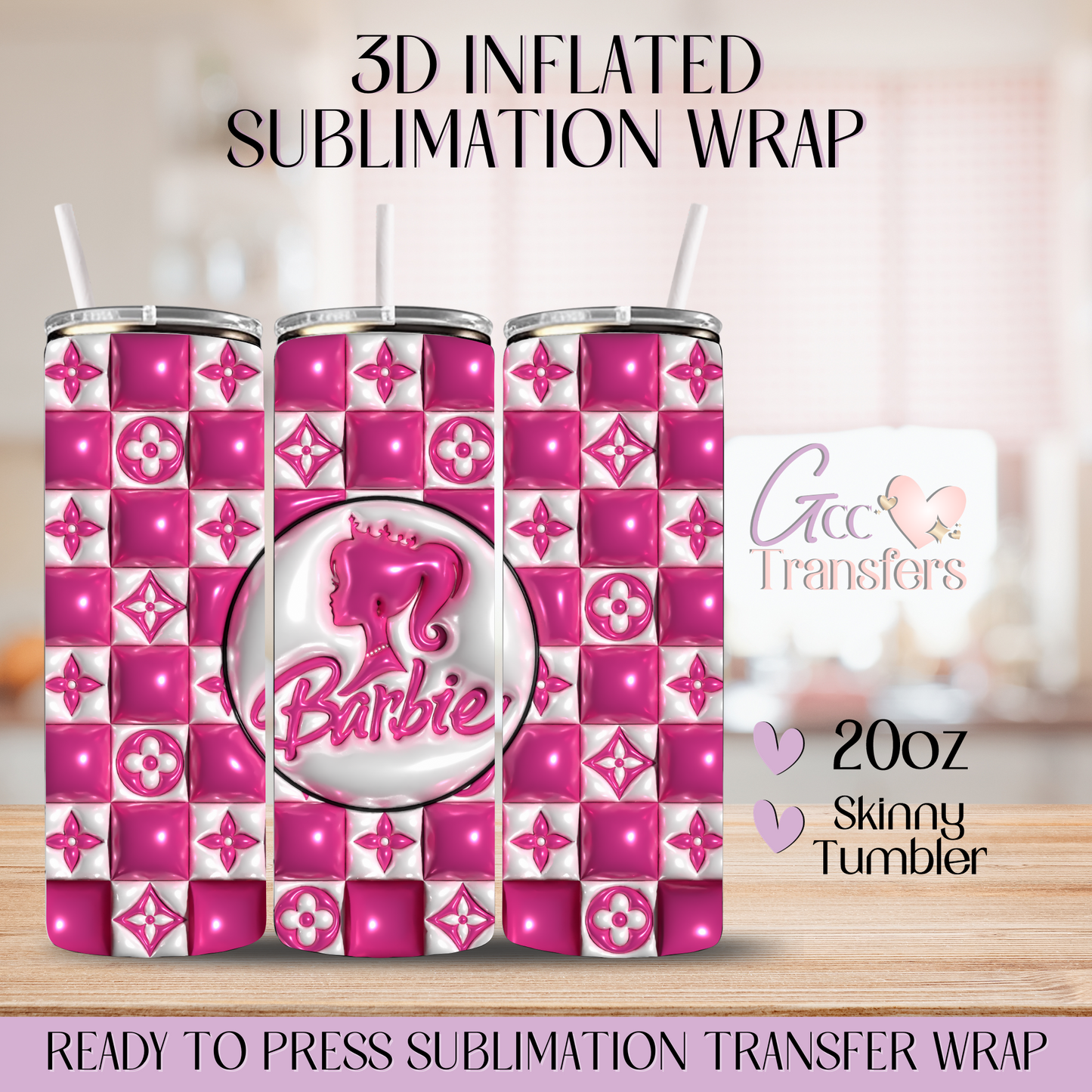 Fashion Barbie - 20oz 3D Inflated Sublimation Wrap