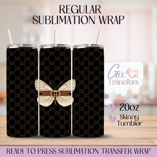 Fashion Black Design Butterfly - 20oz Regular Sublimation Wrap