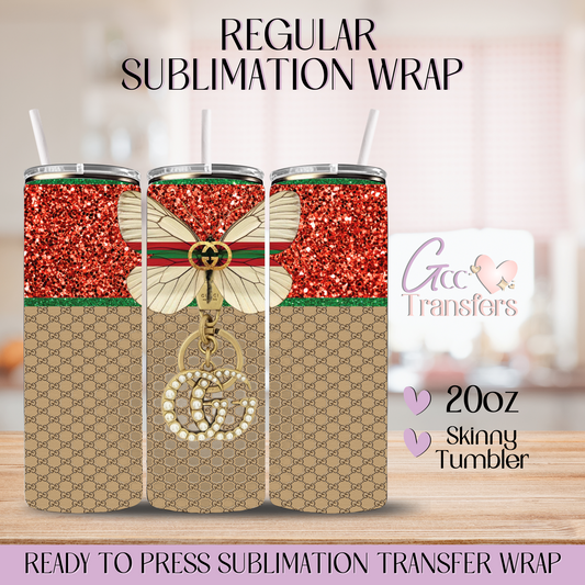 Fashion Butterfly Glitter - 20oz Regular Sublimation Wrap