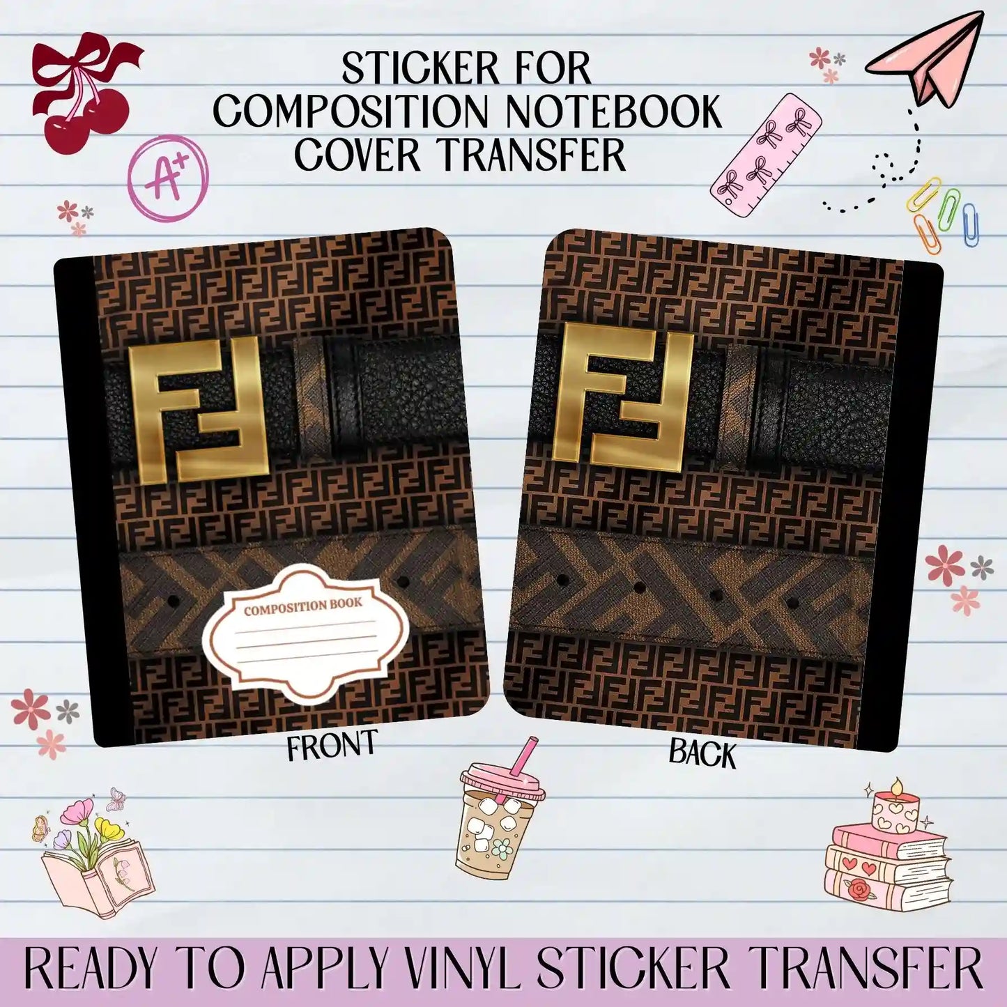 Belt Luxury Pattern - Sticker for Notebook Cover