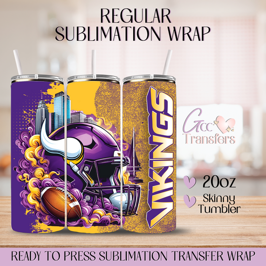 Minnesota Vikings Football - 20oz Regular Sublimation Wrap