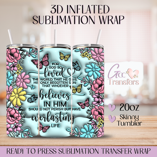 For God So Loved - 20oz 3D Inflated Sublimation Wrap