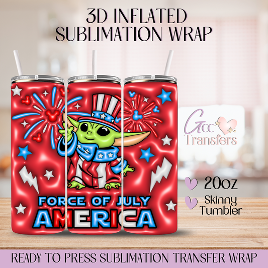 Force of July America War Character - 20oz 3D Inflated Sublimation Wrap