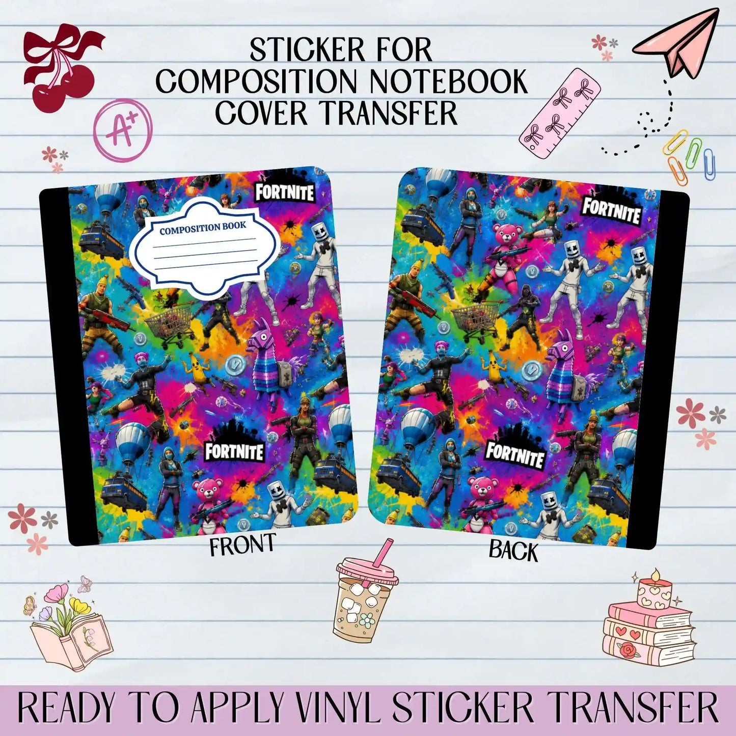 Video Game Fortxnite - Sticker for Notebook Cover
