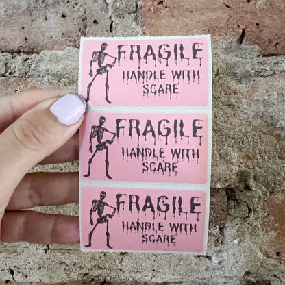Fragile Handle with Scare - 100 Thermal Labels Stickers