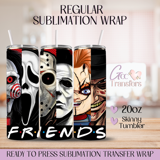 Friends Horror Movie Faces - 20oz Regular Sublimation Wrap