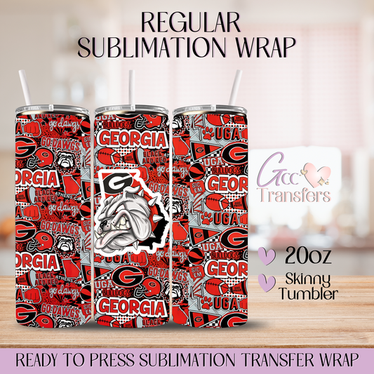 Bulldogs Football - 20oz Regular Sublimation Wrap