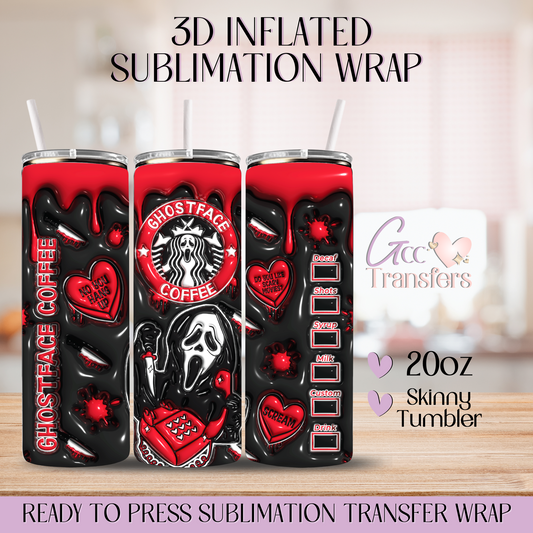 Ghost-Face Coffee - 20oz 3D Inflated Sublimation Wrap