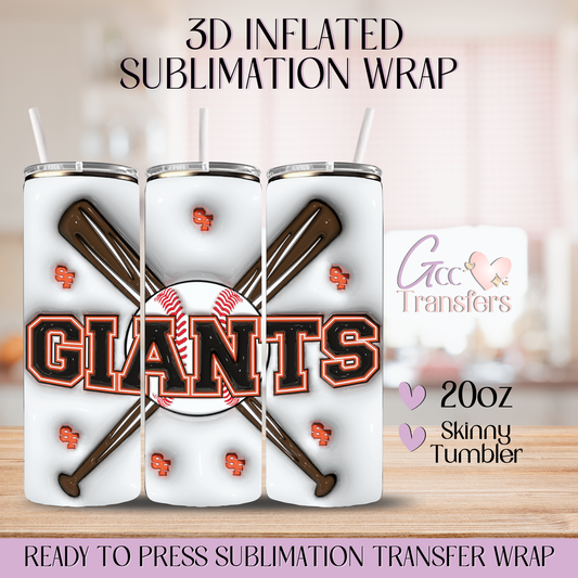 SF Giants Baseball  - 20oz 3D Inflated Sublimation Wrap