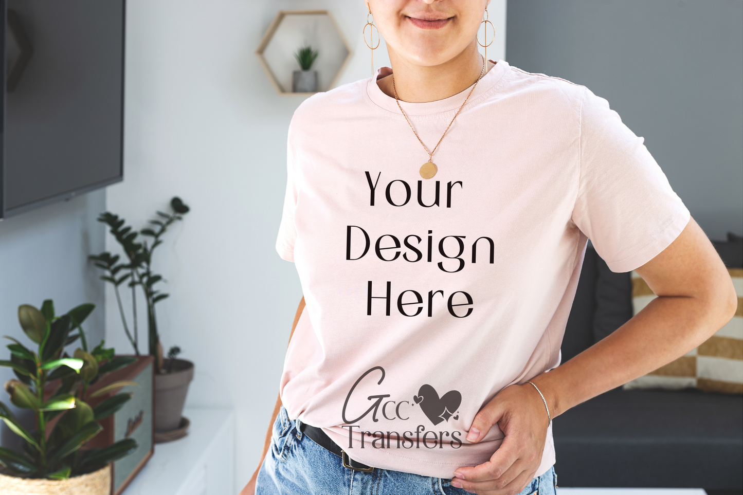 Gildan Light Pink Shirt Mockup – GCC Transfers