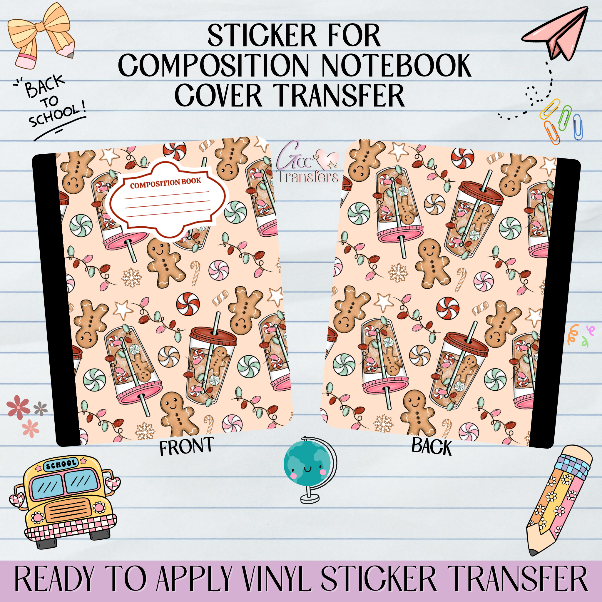 Gingerbread Coffee - Sticker for Notebook Cover – GCC Transfers