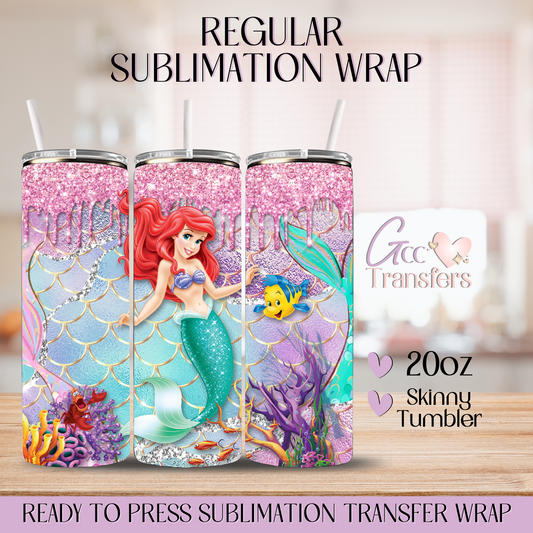 Glitter Red Hair Princess - 20oz Regular Sublimation Wrap