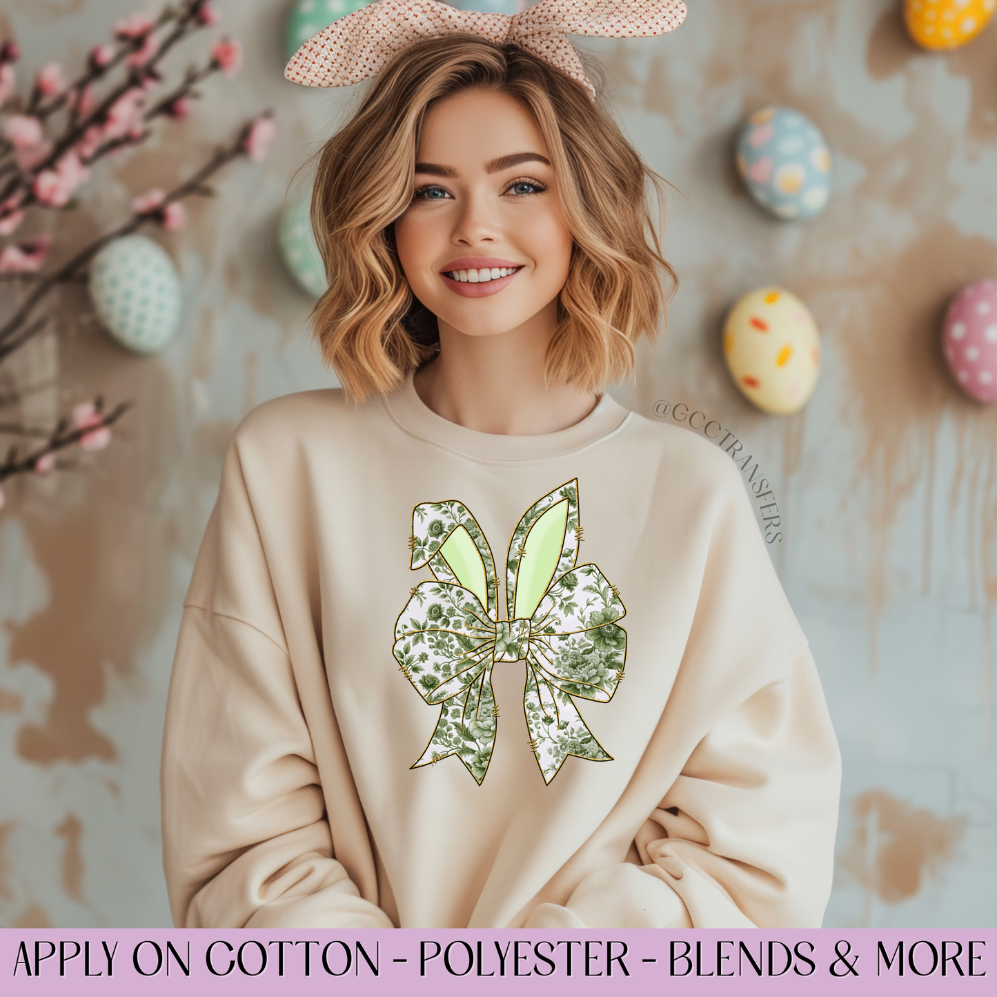 Green Easter Bow - Full Color DTF Transfer