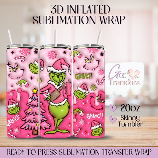 Grinch Pink Fuchsia - 20oz 3D Inflated Sublimation Wrap