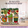 Grinch Face Iced Coffee Xmas - 20oz 3D Inflated Sublimation Wrap