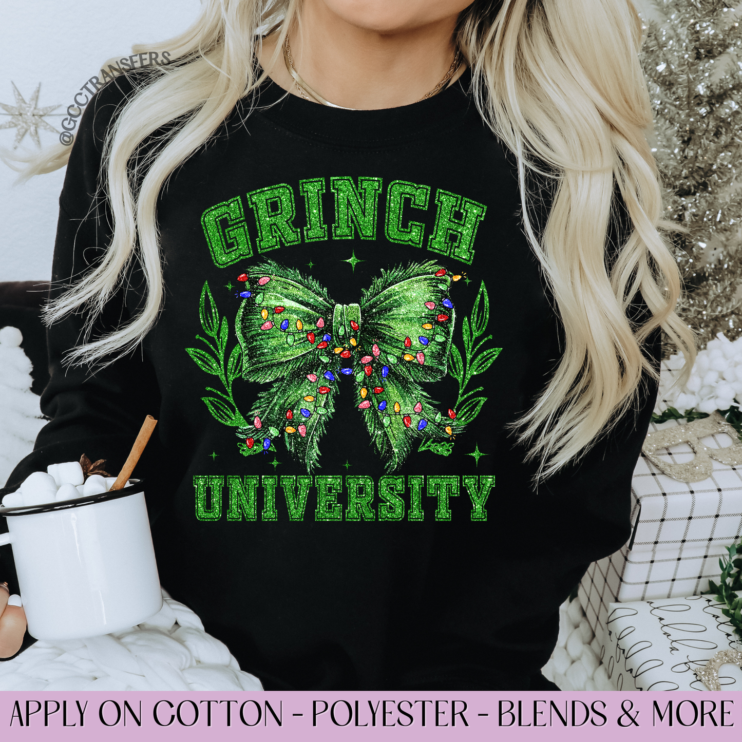 Grinch University Bow - Full Color DTF Transfer