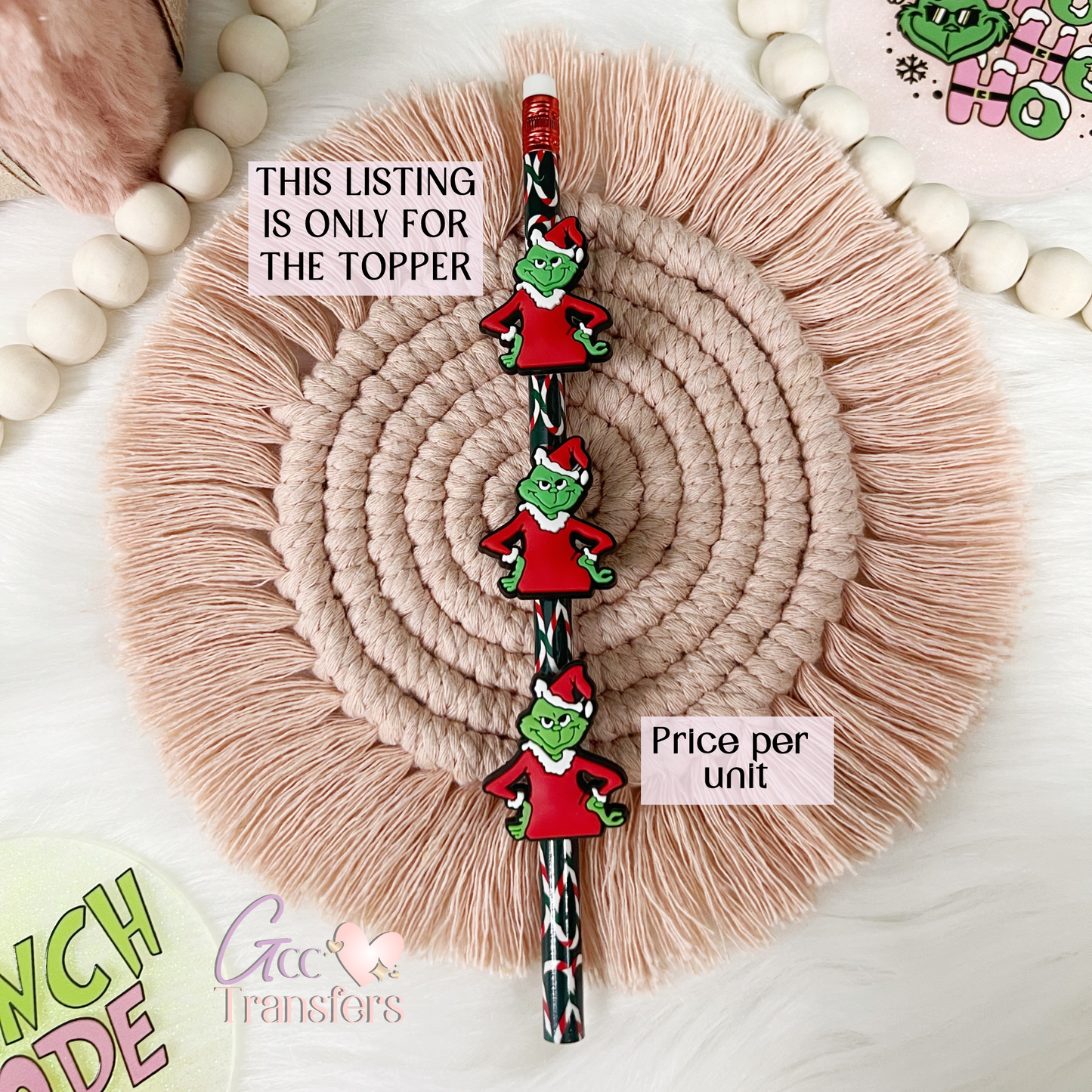 Grinch Waist (RTS) Straw Topper