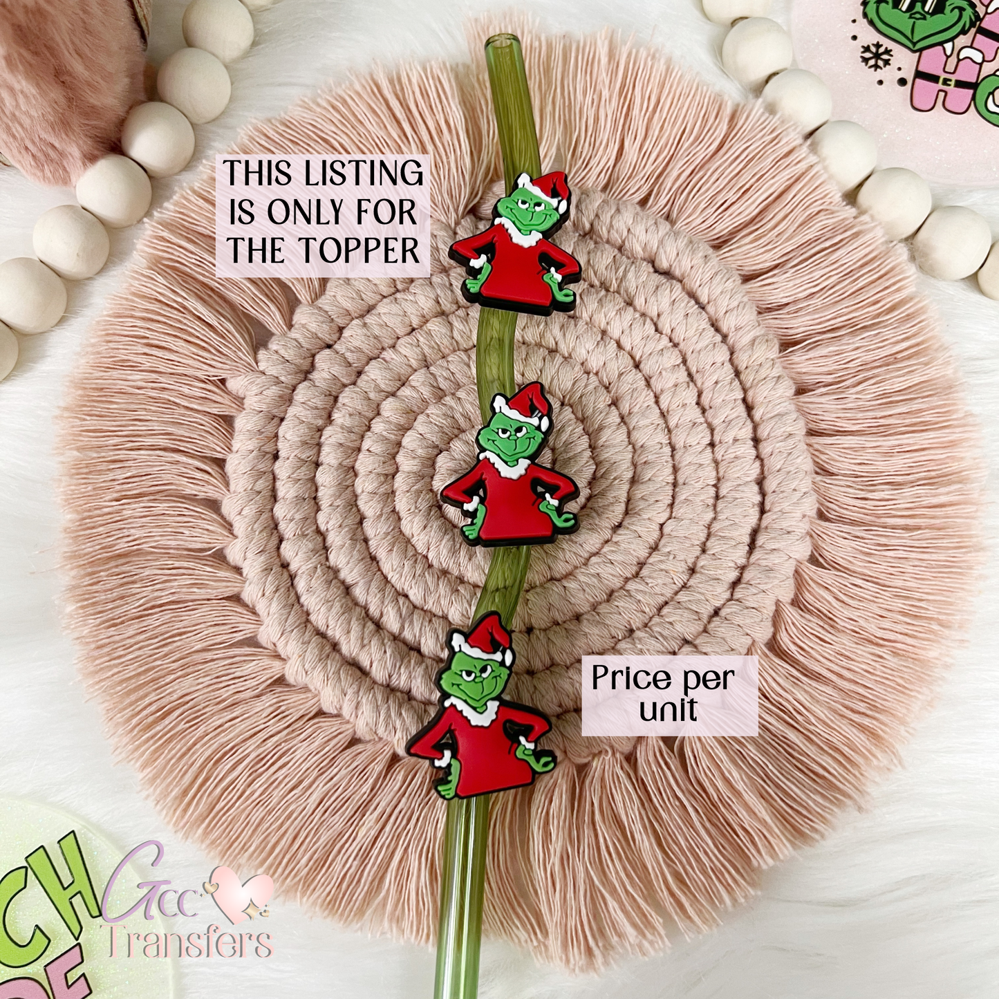 Grinch Waist (RTS) Straw Topper