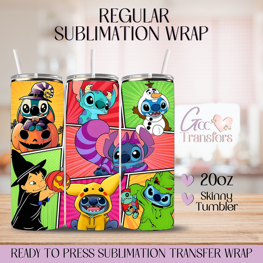 Halloween Collage Friends Cute Character - 20oz Regular Sublimation Wrap