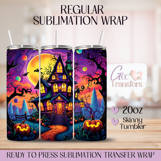 Halloween House Colorful - 20oz Regular Sublimation Wrap