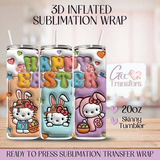 Happy Easter Kitty - 20oz 3D Inflated Sublimation Wrap