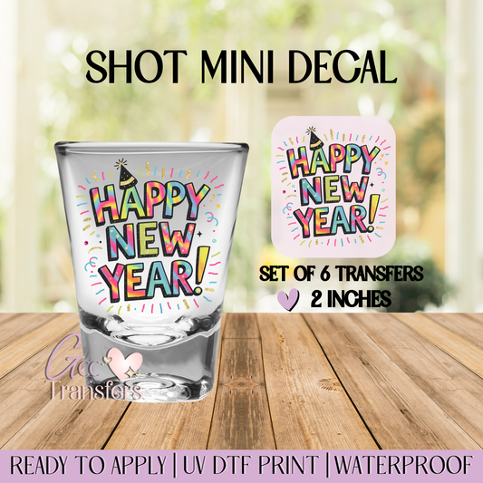 Happy New Year - Set of 6 (Shot UV Decals)