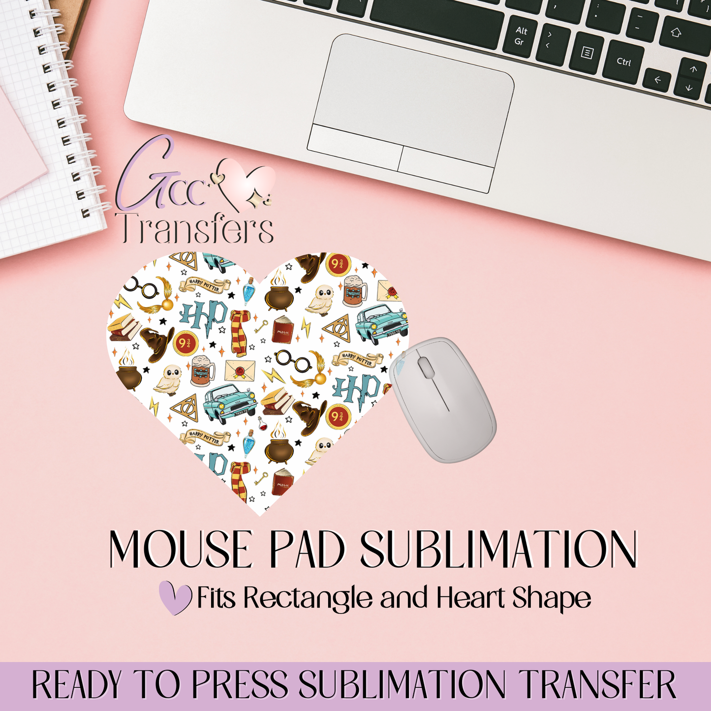 Wizard School Elements   - Mouse Pad Sublimation Transfer