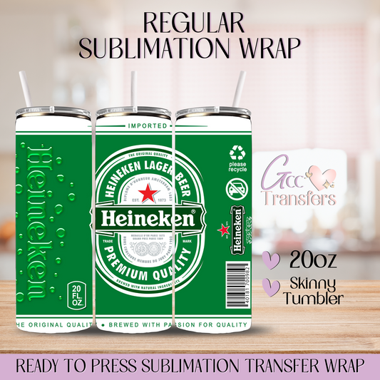Green Label Larger Beer Premiun - 20oz Regular Sublimation Wrap