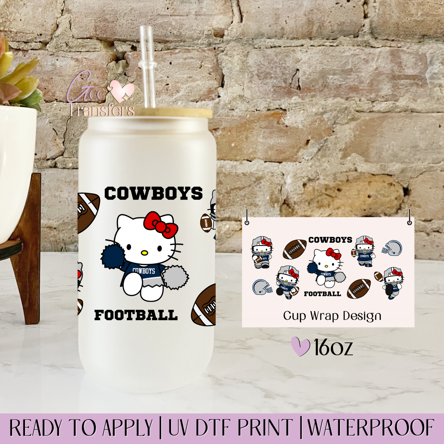 Texas Football Team Kawaii - 16oz UV DTF WRAP