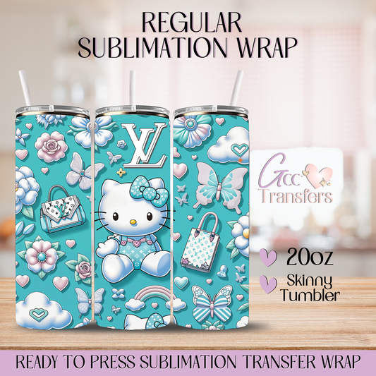 Fashion Kitty Wearing LV - 20oz Regular Sublimation Wrap