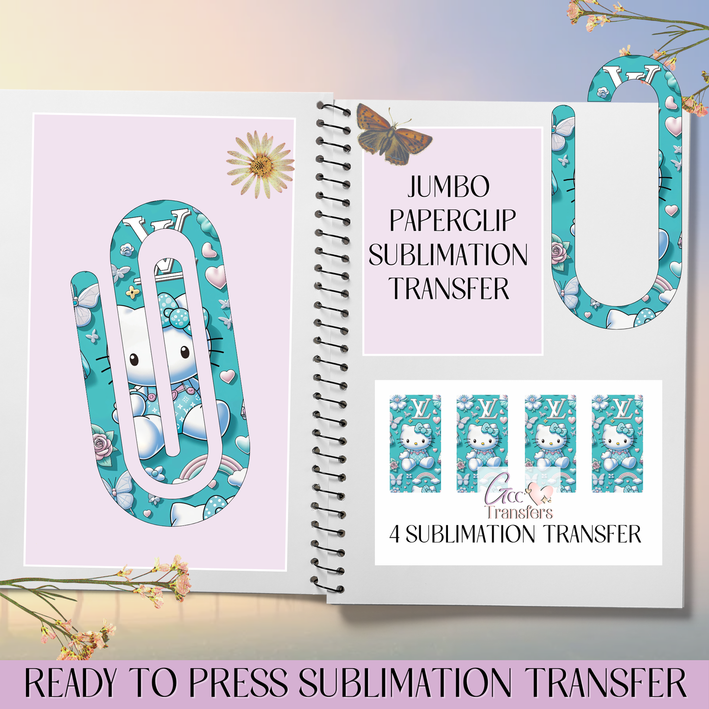 Luxury Wearing Cat - Jumbo Paperclip Sublimation Transfer