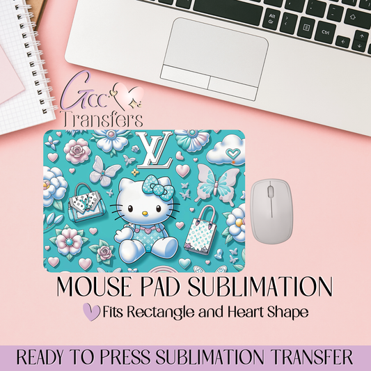 Cat Fashion Wearing - Mouse Pad Sublimation Transfer