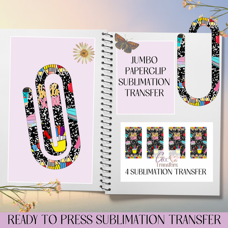 Hello School Composition Notebook - Jumbo Paperclip Sublimation Transfer