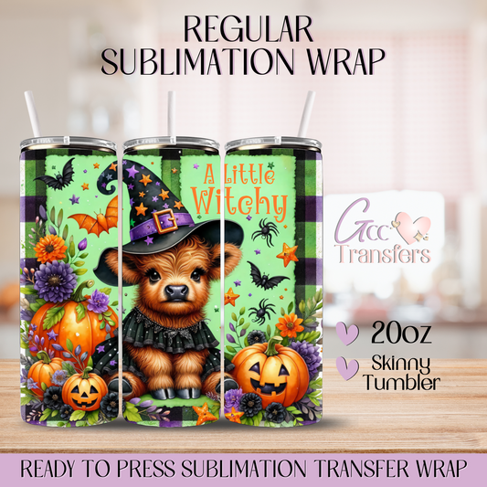 Little Witchy Highland Cow - 20oz Regular Sublimation Wrap